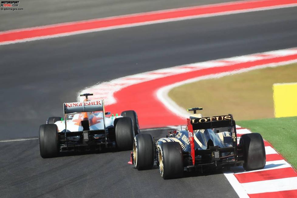 Nico Hülkenberg (Force India) und Romain Grosjean (Lotus) 