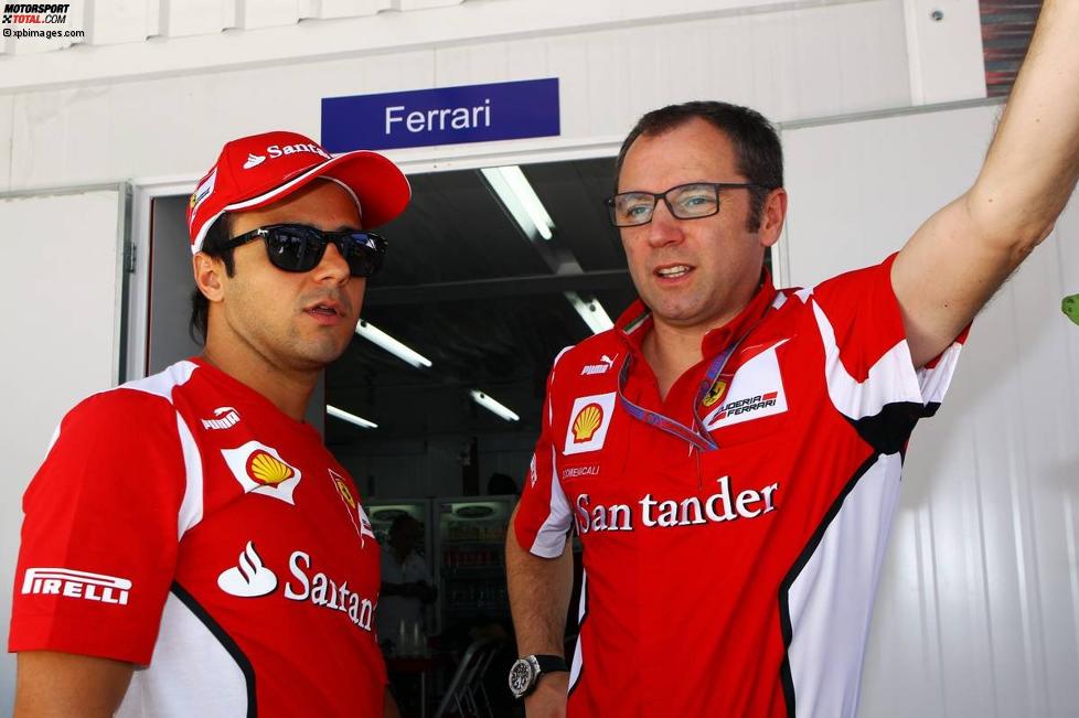 Felipe Massa (Ferrari) und Stefano Domenicali (Ferrari-Teamchef) 
