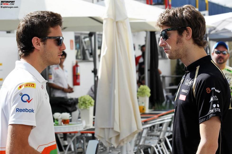 Jules Bianchi (Force India) und Romain Grosjean (Lotus) 