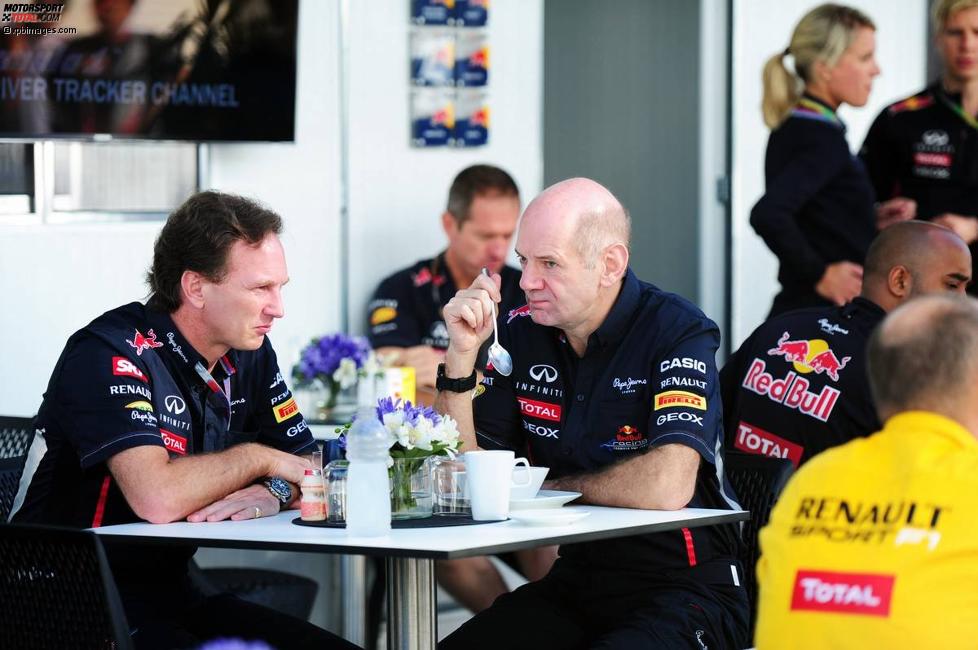 Christian Horner (Red-Bull-Teamchef) und Adrian Newey (Technischer Direktor, Red Bull) 