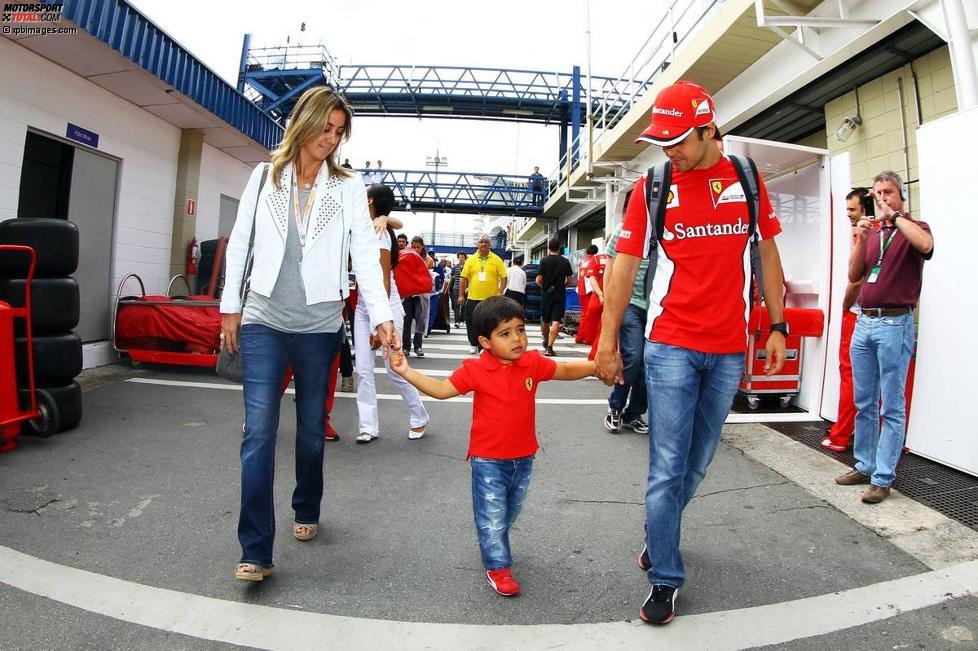 Felipe Massa (Ferrari) mit Frau Raphaela und Sohn Felipinho