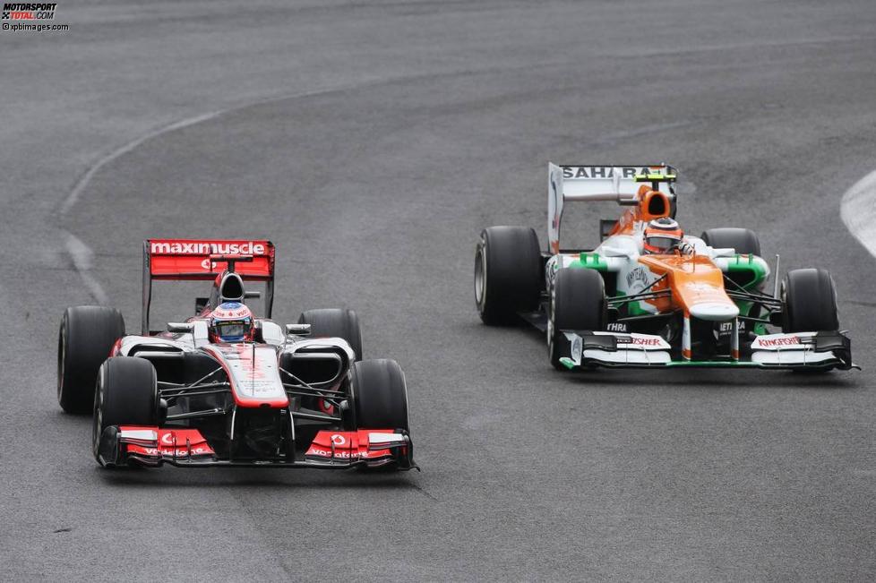 Jenson Button (McLaren) und Nico Hülkenberg (Force India) 