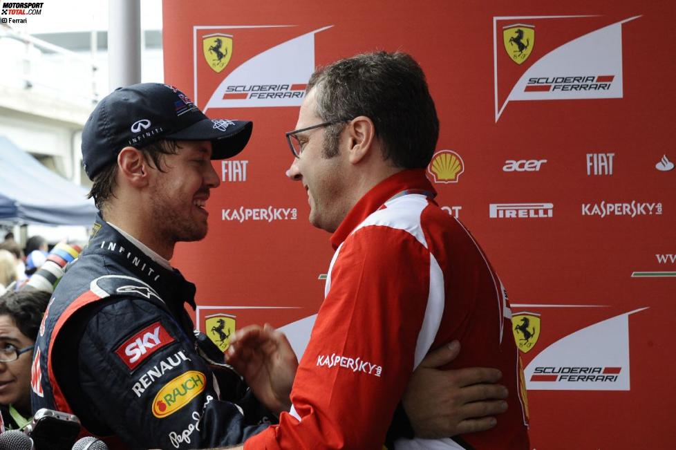 Sebastian Vettel und Stefano Domenicali