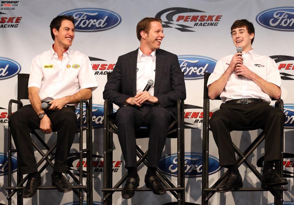 Joey Logano (Penske), Brad Keselowski (Penske) und Youngster Ryan Blaney (Penske)