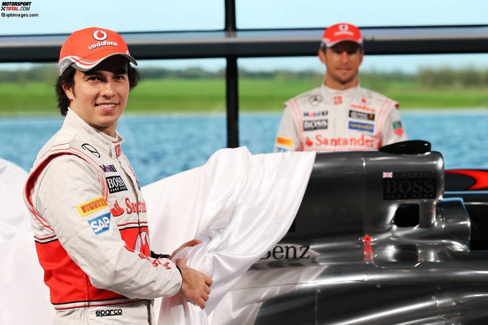 Sergio Perez (McLaren) und Jenson Button (McLaren) 