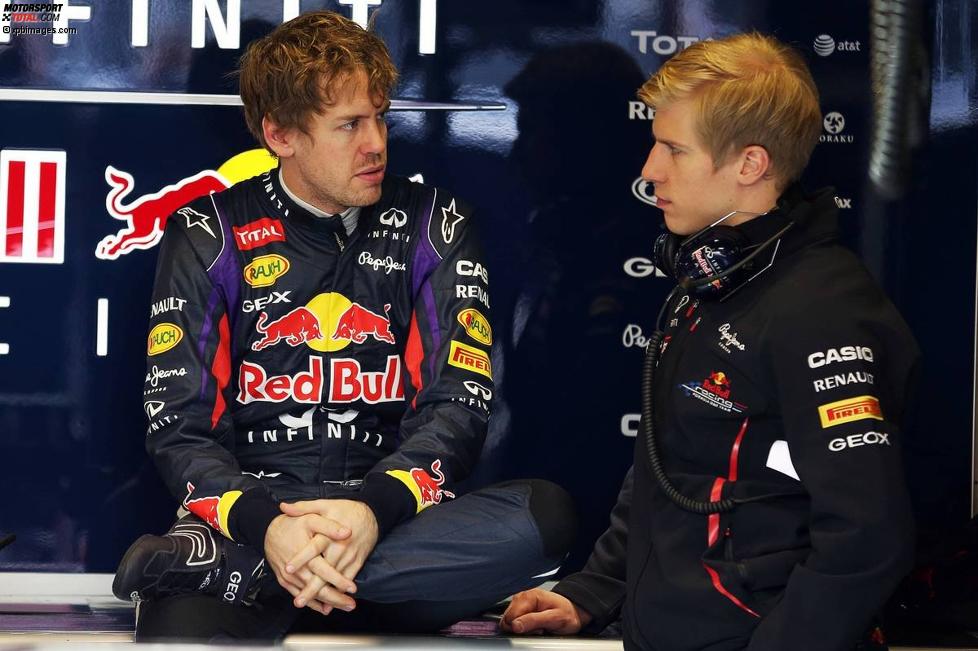 Sebastian Vettel mit seinem Physiotherapeuten Heikki Kuovinen (Red Bull) 