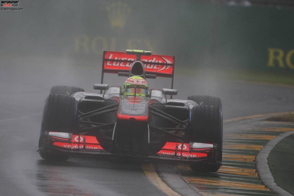 Sergio Perez (McLaren) schlug sich in seinem ersten Qualifying für seinen neuen Arbeitgeber trotz eines Ausrutscher wacker