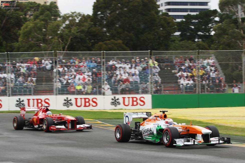Qualifying am Sonntag: Paul di Resta (Force India) und Fernando Alonso (Ferrari) 