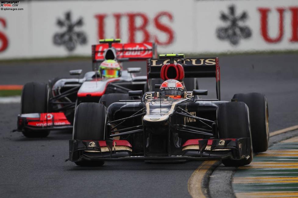 Romain Grosjean (Lotus) und Sergio Perez (McLaren) 