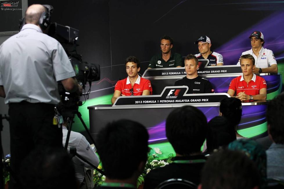 Donnerstags-Pressekonferenz mit Giedo van der Garde (Caterham), Valtteri Bottas (Williams), Esteban Gutierrez (Sauber), Jules Bianchi (Marussia), Max Chilton (Marussia) und Kimi Räikkönen (Lotus) 