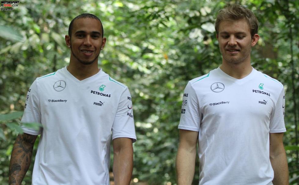 Lewis Hamilton und Nico Rosberg (Mercedes) 