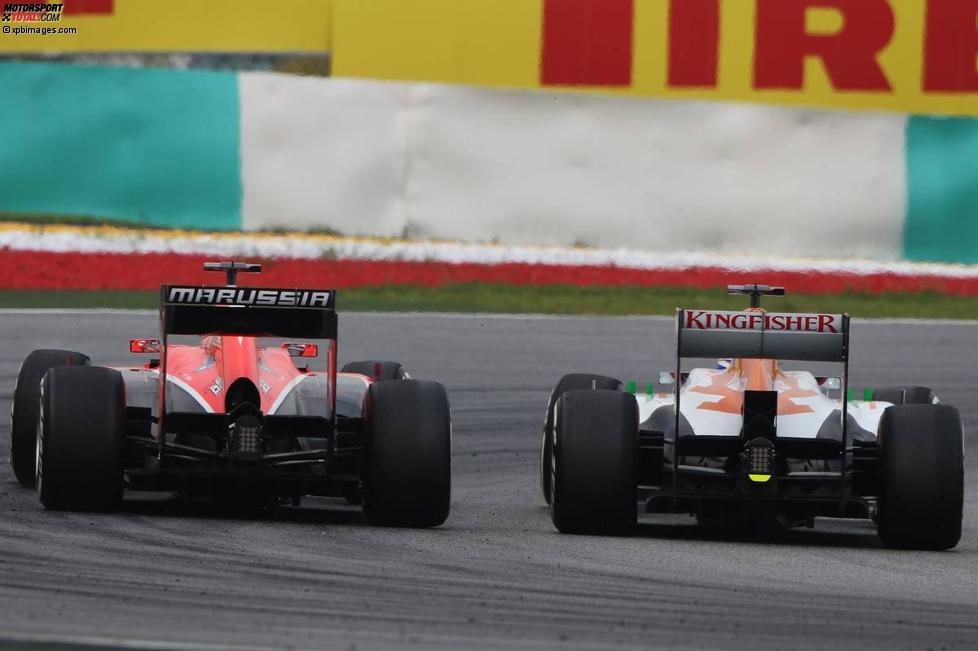 Paul di Resta (Force India) und Jules Bianchi (Marussia) 