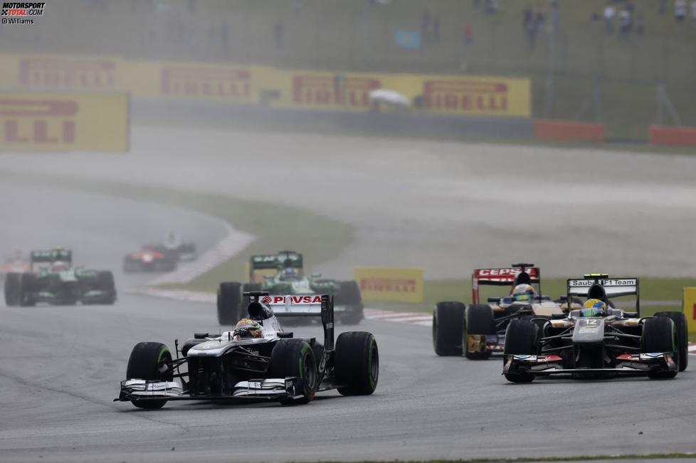 Pastor Maldonado (Williams), Esteban Gutierrez (Sauber) und Jean-Eric Vergne (Toro Rosso) 