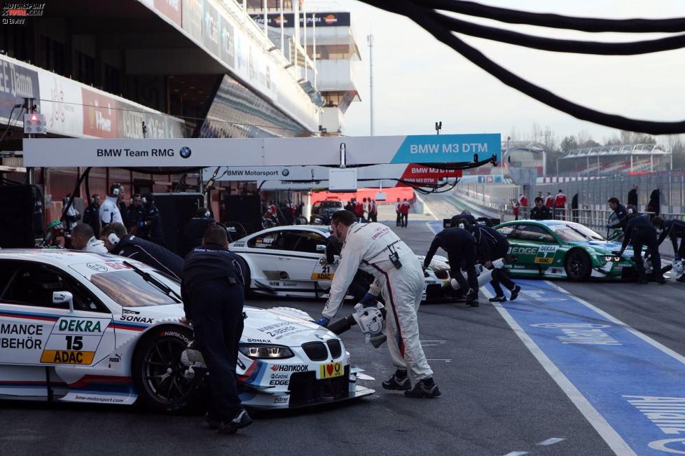 Martin Tomczyk (RMG-BMW), Timo Glock (MTEK-BMW), Marco Wittmann (MTEK-BMW) und Augusto Farfus (RBM-BMW) 