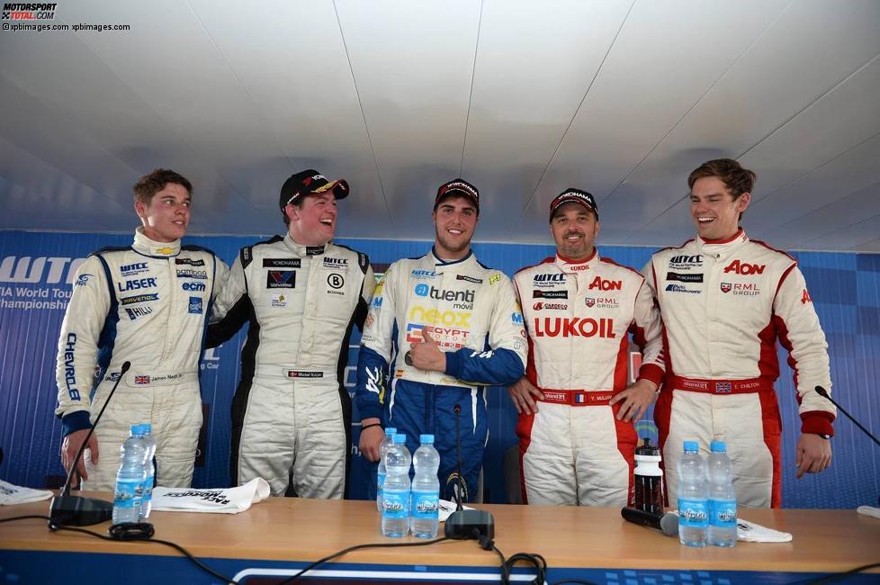 James Nash (Bamboo-Chevrolet), Pepe Oriola (Tuenti-SEAT), Yvan Muller (RML-Chevrolet) und Tom Chilton (RML-Chevrolet) 