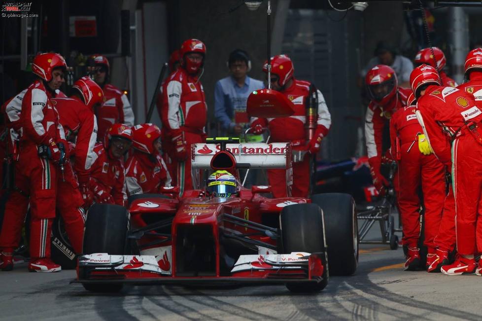 Felipe Massa (Ferrari) beim Boxenstopp