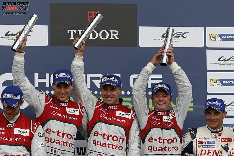 Loic Duval, Tom Kristensen und Allan McNish (Audi Sport) 