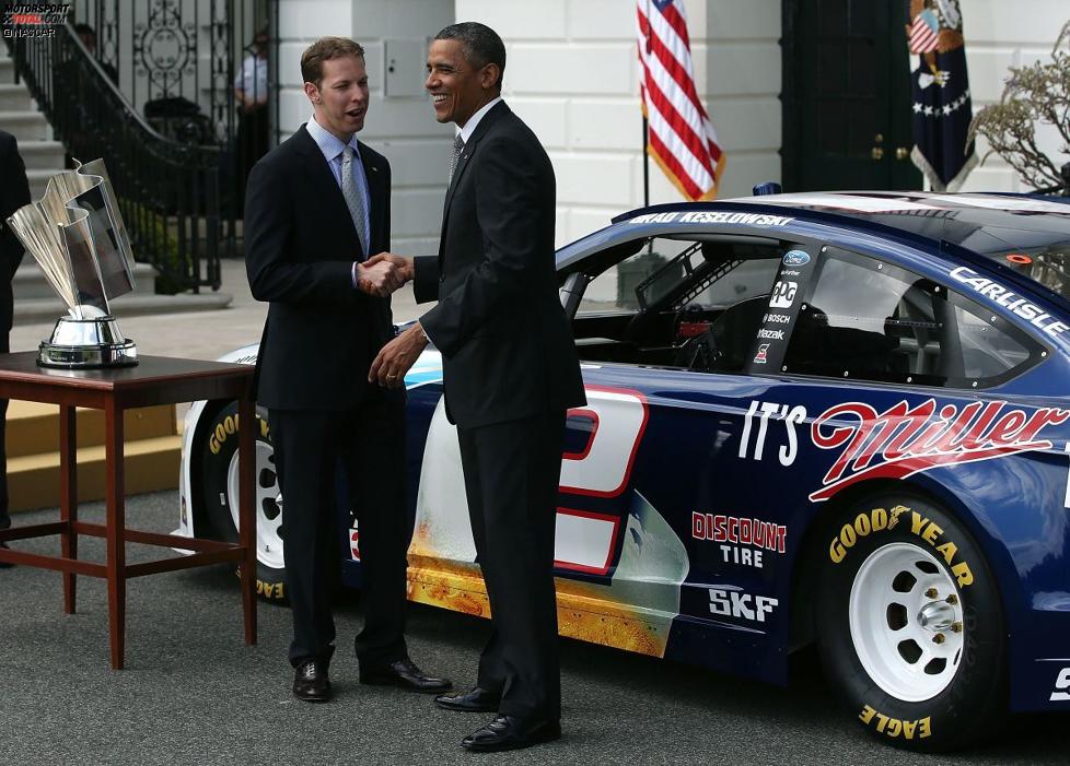 US-Präsident Barack Obama und Brad Keselowski (Penske) 