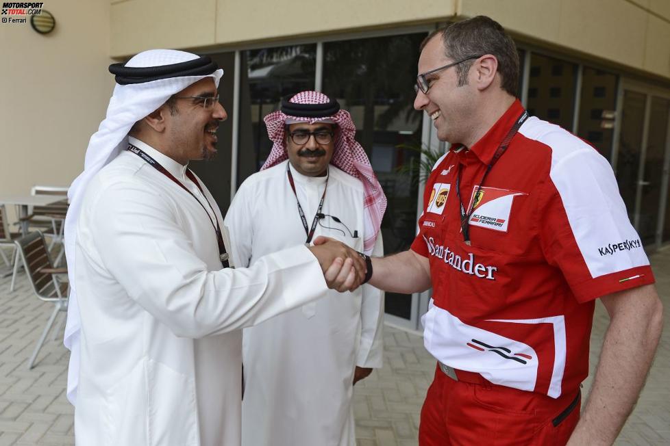 Stefano Domenicali (Ferrari) mit dem Kronprinzen von Bahrain