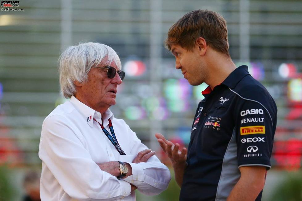 Bernie Ecclestone und Sebastian Vettel (Red Bull) 