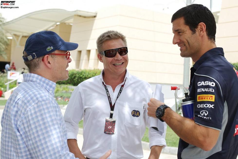Jacques Villeneuve, Mika Salo und Mark Webber (Red Bull) 