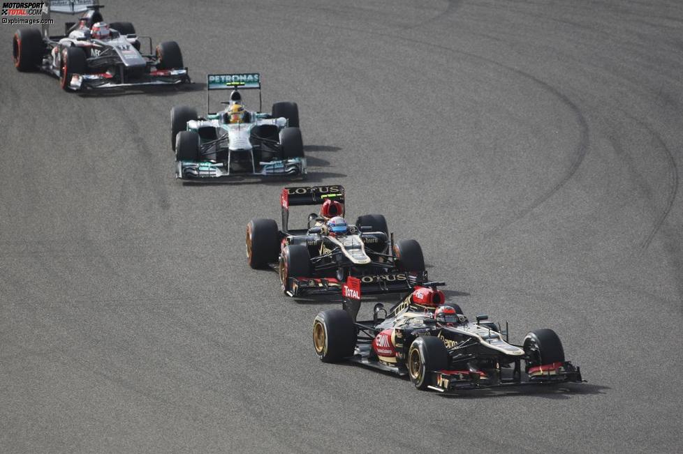 Romain Grosjean (Lotus) und Kimi Räikkönen (Lotus) 