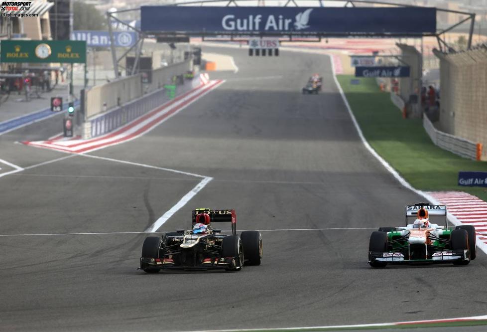 Romain Grosjean (Lotus) und Paul di Resta (Force India) 