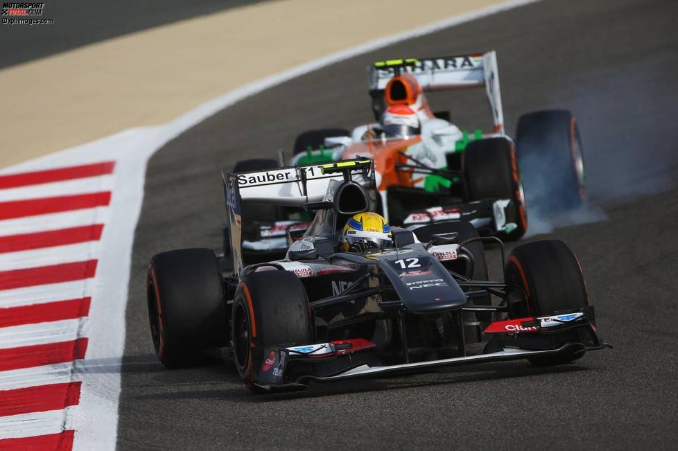 Esteban Gutierrez (Sauber) und Adrian Sutil (Force India) 