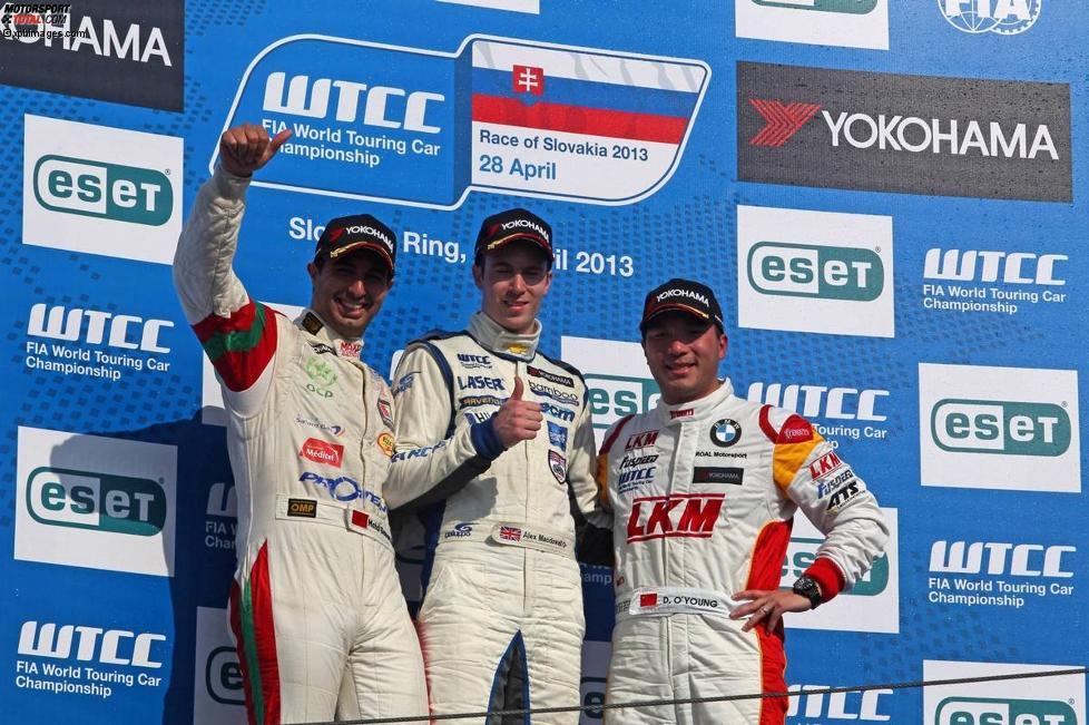 Mehdi Bennani (Proteam-BMW), Alex MacDowall (Bamboo-Chevrolet) und Darryl O'Young (ROAL-BMW) 