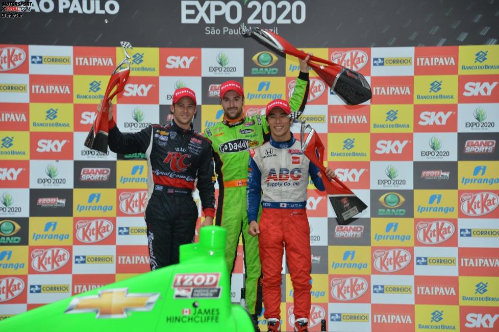 Marco Andretti, James Hinchcliffe (Andretti) und  Takuma Sato (Foyt) 