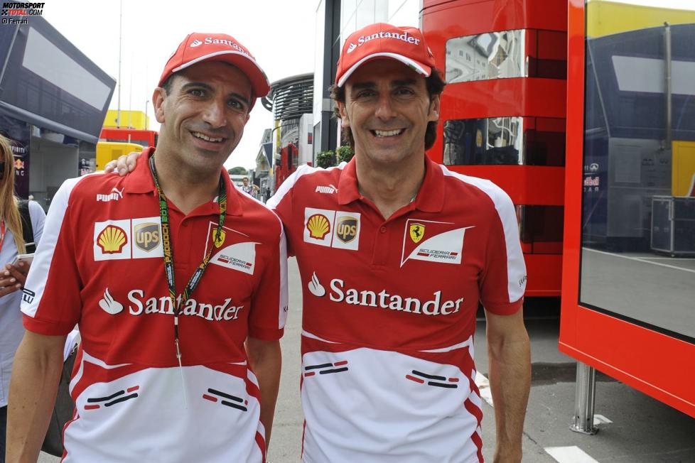 Die Ferrari-Testfahrer Marc Gene und Pedro de la Rosa