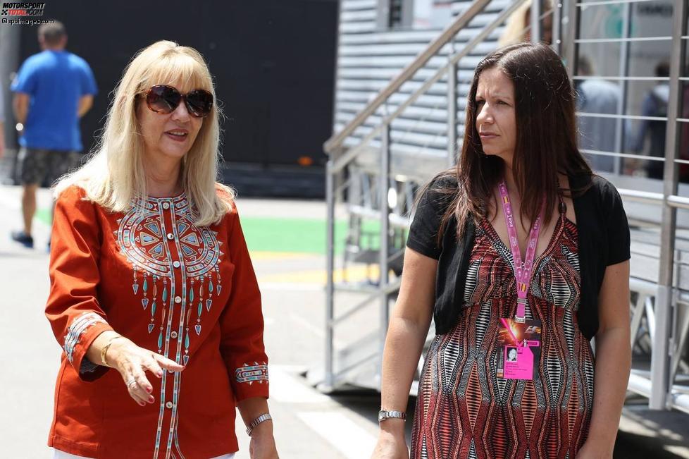 Simone und Samantha Button, Mutter und Schwester von Jenson Button (McLaren) 