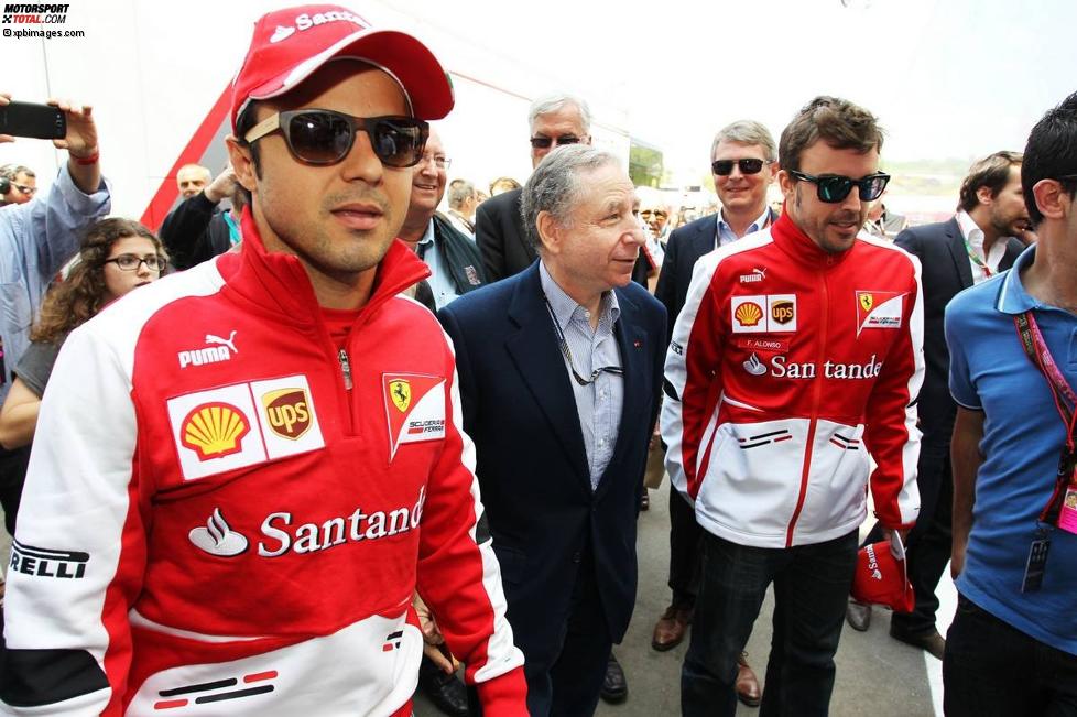 Felipe Massa (Ferrari), Jean Todt und Fernando Alonso (Ferrari) 