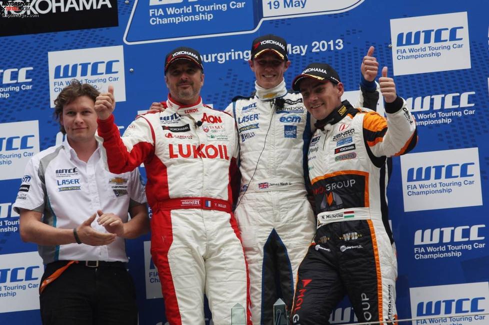 James Nash (Bamboo-Chevrolet), Yvan Muller (RML-Chevrolet) und Norbert Michelisz (Zengö-Honda) 