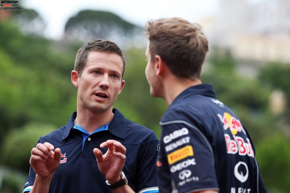 Sebastian Vettel (Red Bull) und WRC-Topstar Sebastien Ogier (Volkswagen) 
