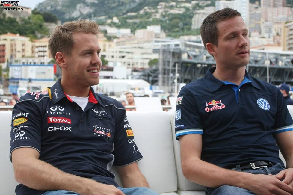 Sebastian Vettel (Red Bull) und Sebastien Ogier (Volkswagen) 