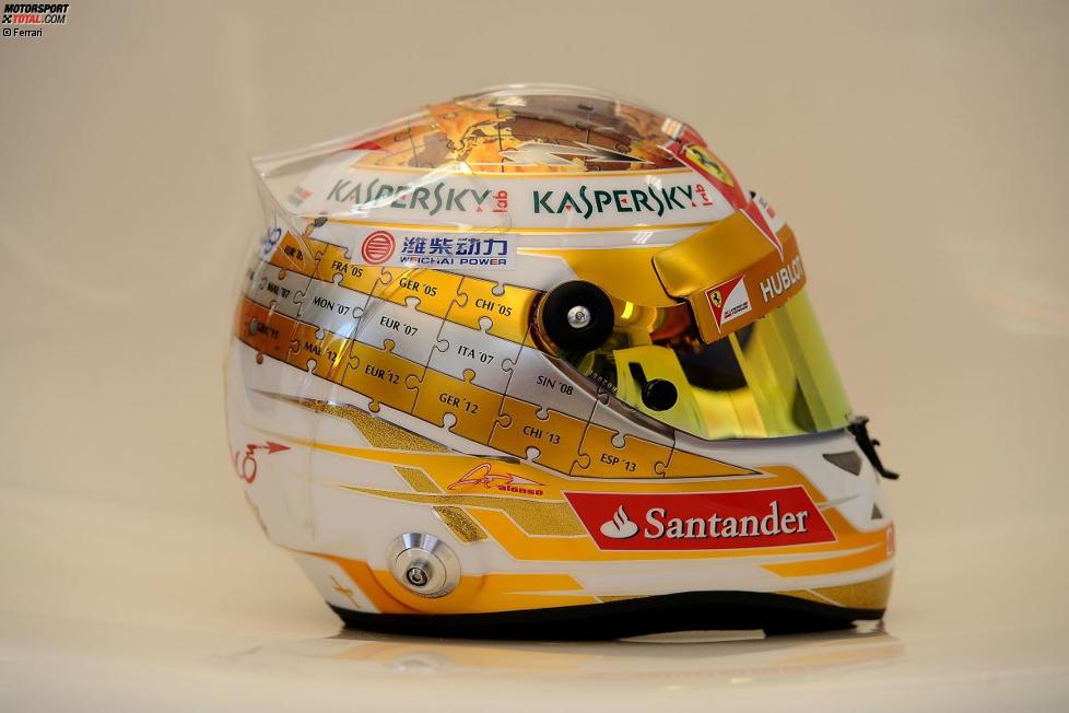 Goldener Helm von Fernando Alonso (Ferrari)