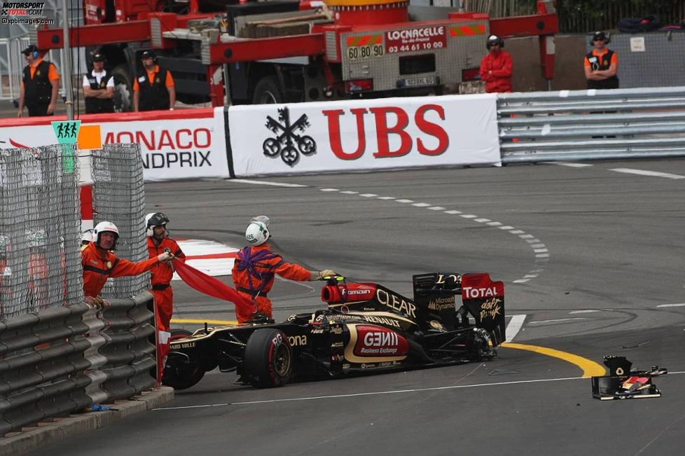 Romain Grosjean (Lotus) crashte am Samstagmorgen erneut