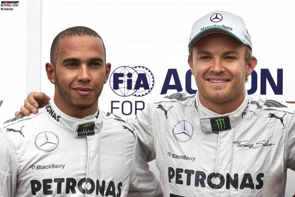 Lewis Hamilton und Nico Rosberg (Mercedes)