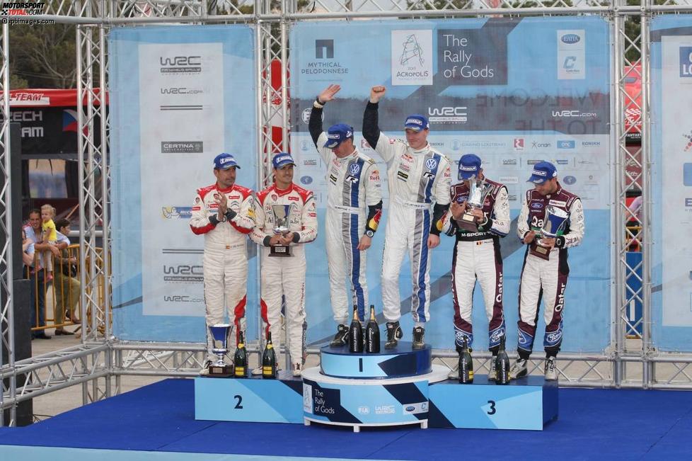 Jari-Matti Latvala (Volkswagen), Daniel Sordo (Citroen) und Thierry Neuville (M-Sport) 