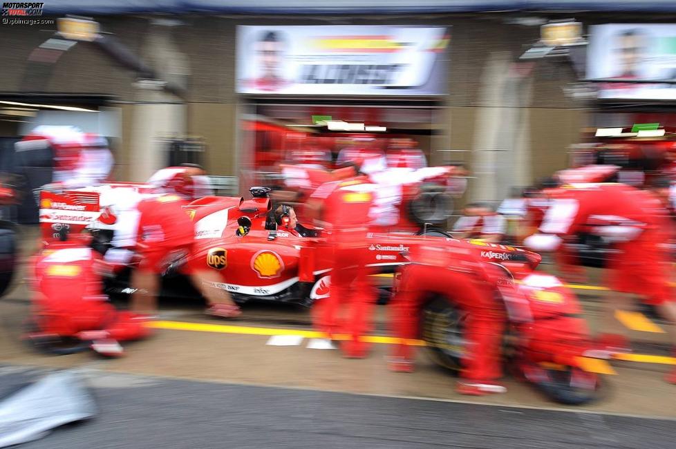 Boxenstopp-Übung bei Ferrari