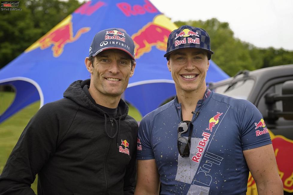 Mark Webber (Red Bull) und Erik Guay