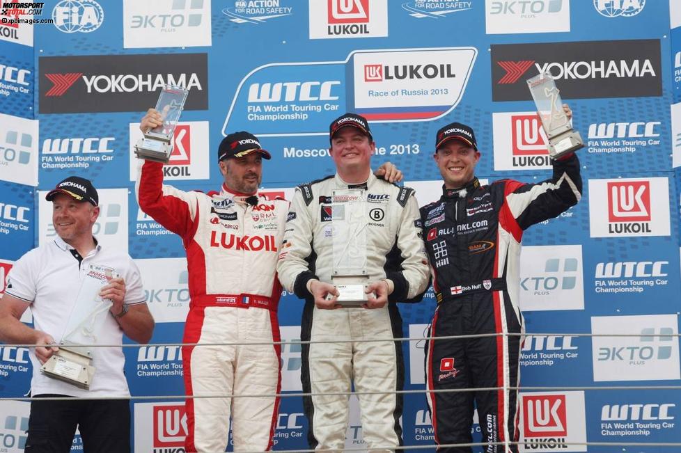 Michel Nykjaer (Nika-Chevrolet), Yvan Muller (RML-Chevrolet) und Robert Huff (Münnich-SEAT) 