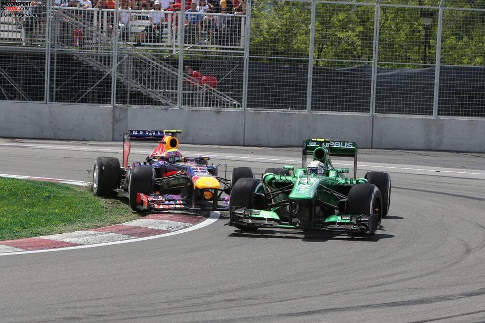 Mark Webber (Red Bull) und Giedo van der Garde (Caterham) 
