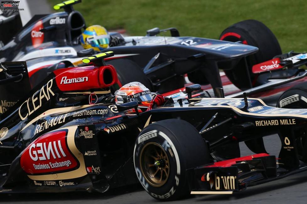 Romain Grosjean (Lotus) und Esteban Gutierrez (Sauber) 