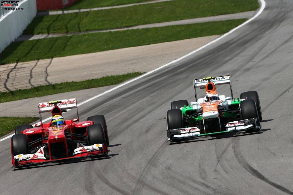 Felipe Massa (Ferrari) und Adrian Sutil (Force India) 