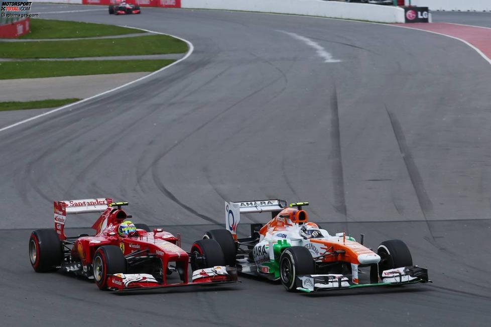 Adrian Sutil (Force India) und Felipe Massa (Ferrari) 