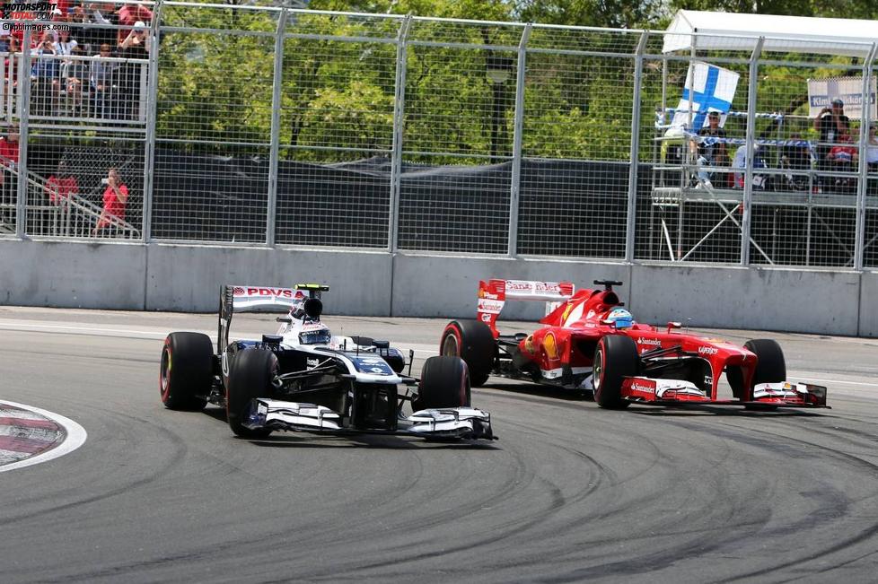 Valtteri Bottas (Williams) und Fernando Alonso (Ferrari) 