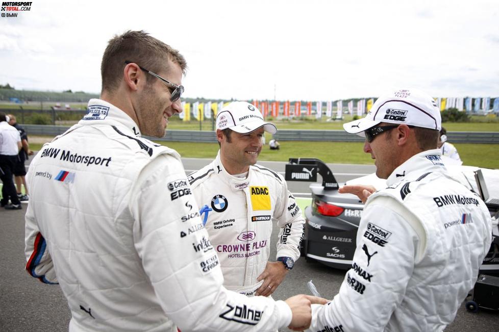 Martin Tomczyk (RMG-BMW), Andy Priaulx (RMG-BMW) und Joey Hand (RBM-BMW) 
