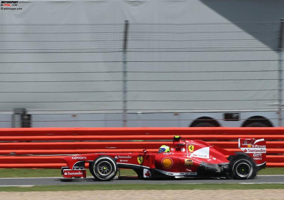 Felipe Massa (Ferrari) mit Reifenschaden